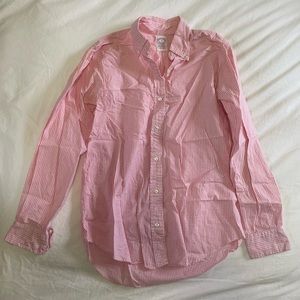 Brooks Brothers 100% Cotton OCBD Oxford Cloth Button Down Pink Gingham Size 2